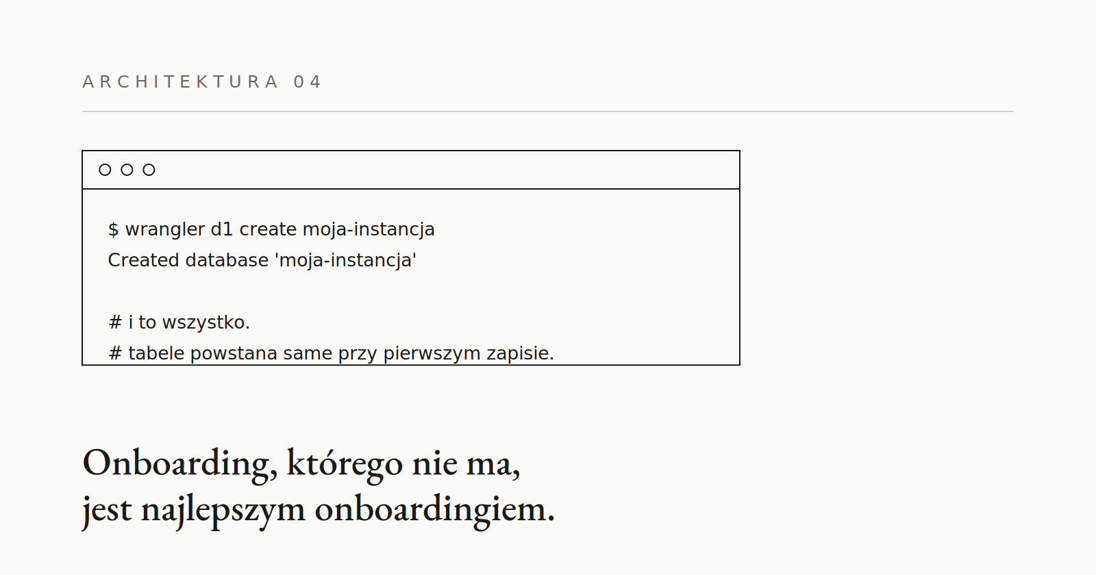 04 · Baza bez migracji