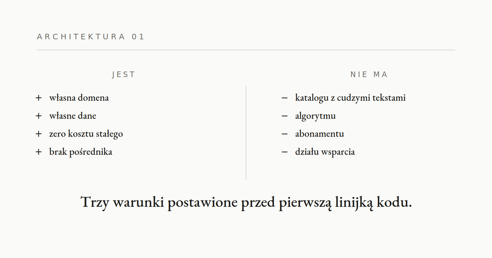 01 · Założenia wyjściowe
