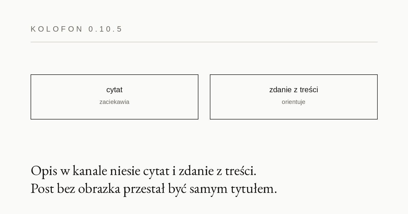 0.10.5 — opis w kanale