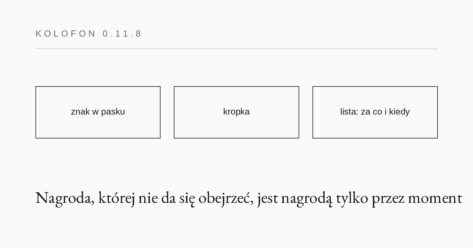 0.11.8 — dorobek w pasku
