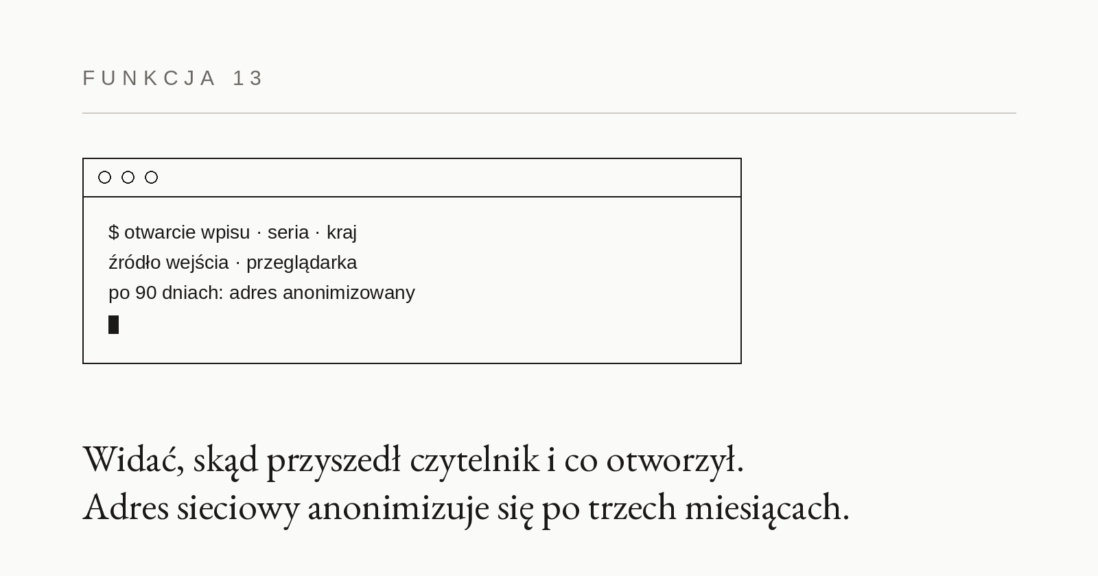 Karta funkcjonalności 13: Dziennik zdarzeń