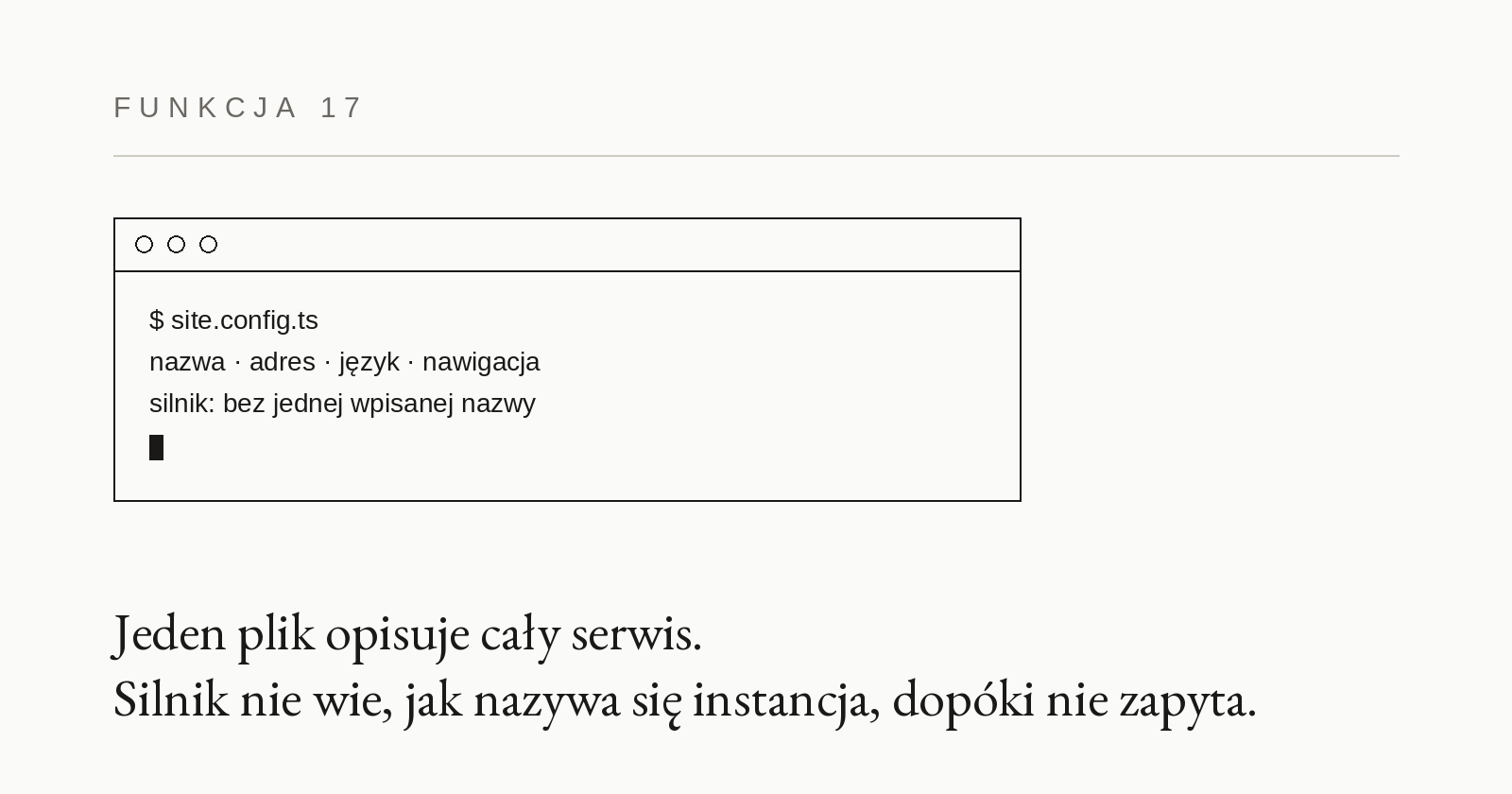 Karta funkcjonalności 17: Konfiguracja instancji