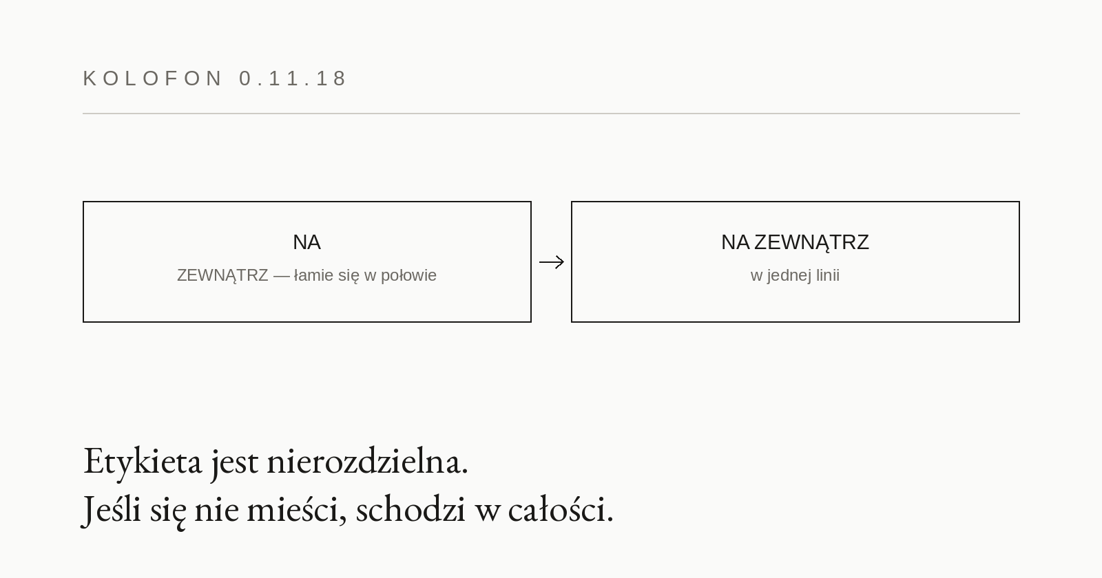 0.11.18 — „na zewnątrz” w jednej linii